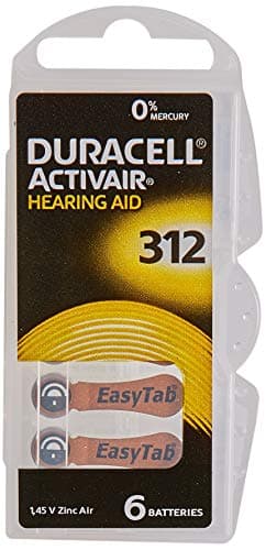 Image of Duracell EasyTab/Activair Type 312 Hearing Aid Batteries Zinc Air P312 PR41 ZL3 Pack of 60
