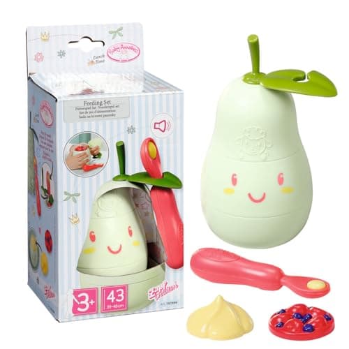 Image of Baby Annabell Lunch Time Feeding Set 707494 - Pear-Shaped Feeding Lunch Box for 36cm and 43cm Baby Annabell - Require 3 LRAA (Included) - Suitable for Kids From 3+ Years