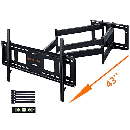 Image of WHYFONE TV Wall Bracket with 1080mm Extra Long Articulated Arm, Long Reach TV Bracket Full Motion Wall Mount with Swivel Tilt Extend for 50-100 Inch Flat & Curved TVs, max VESA 800x600mm up to 75kg