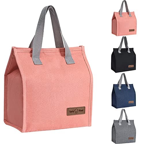 Image of Yikki Lunch Bags for Women Men, Reusable Insulated Leakproof Lunch Box Tote Bag, Cool Bags for Kids Girls Adults, Thermal Cooler Bag for Work School Picnic Travel (Pink)