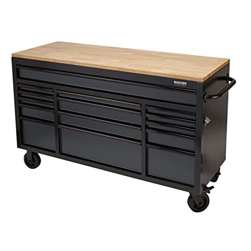 Image of BUNKER 08238 Workbench Roller Tool Cabinet, 15 Drawer, 61", Grey