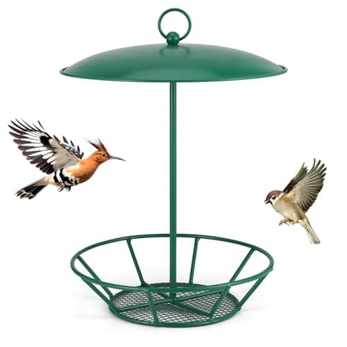 Image of Suet Feeder Cylinder Bird Feeder S-6-2 Seed Cake Feeders Green Metal Feeders for Hanging Garden Backyard Outdoors Wild Birdfeeding