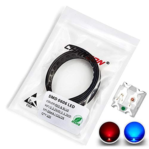 Image of Chanzon 100 pcs 0603 Red & Blue Bicolor SMD LED Diode Lights Chips (1.6mm x 1.6mm 4pins DC 20mA) Super Bright Lighting Bulb Lamps Electronics Components Light Emitting Diodes