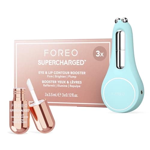 Image of FOREO A Wink 'n' a Smile Bundle - BEAR 2 eyes & lips Microcurrent Smoothing Device + FOREO SUPERCHARGED Eye & Lip Contour Booster Serum 3x3.5ml - Dark Circles Under Eye Treatment & Lip Plumper Device
