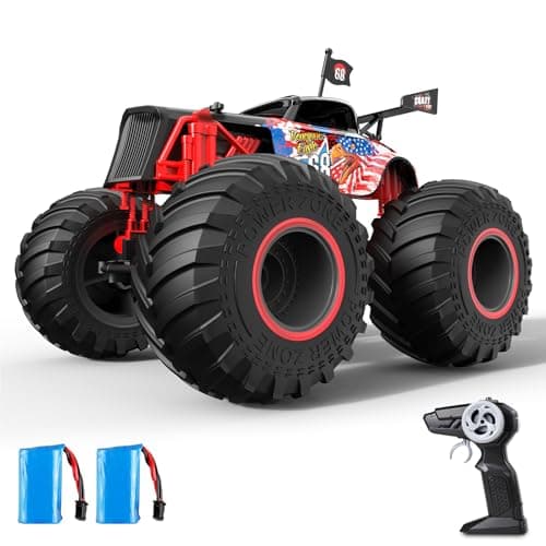 Image of Remote Control Car Age 6+ for Kids 2.4Ghz 1:14 Remote Control Monster Truck All Terrain Big Wheel 50+ mins Two Rechargeable Batteries 15 km/h RC Monster Car Gift for Kids (Eagle 68)
