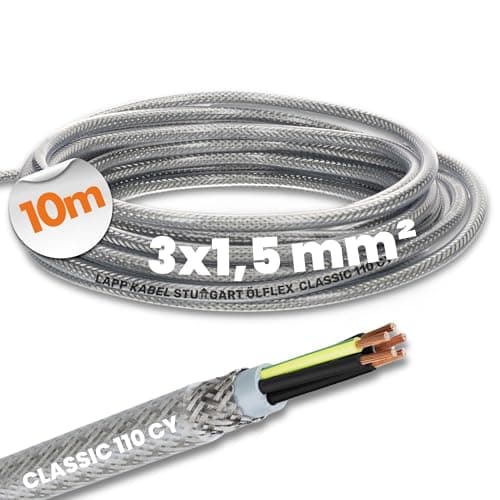 Image of 10 metres of Lapp 1135303 Ölflex Classic 110 CY shielded control cable, 3x1.5 mm² with green-yellow protective conductor 3G1.5 mm² I shielded cable, 3-core