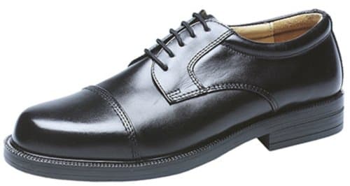 Image of Mens Boys Classic Capped Gibson Leather Shoes Foam Padded. Size 6-14 UK Black