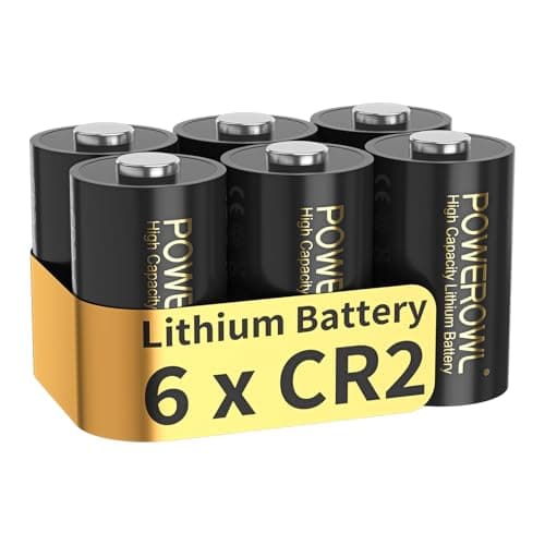 Image of POWEROWL - CR2 3V Lithium Battery, Pack of 6, High Capacity CR2 3 Volt Batteries Cell for Use in Sensors, Photo Flash and Flashlights