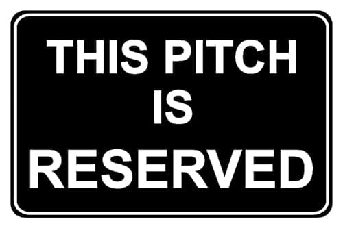 Image of This Pitch is Reserved Safety Sign - 1mm Plastic Sign (600mm x 400mm)