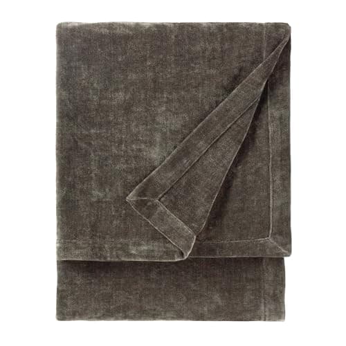 Image of Furn Yard Heavy Chenille Throw – Luxury Soft Velvet Decorative Blanket for Bed or Sofa (Charcoal - 130x180cm)