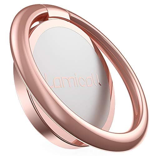 Image of Lamicall Phone Ring Holder, Handy Finger Ring Stand - Universal Grip 360 Adjustable Mobile Phone Loop for iPhone 17 16 15 14 13 12 11 Pro Max Air Mini Xs XR X 8, Samsung, 4~8" Smartphones - Rose Gold
