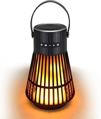 Image of Blonbar LED Flame Lamp with Bluetooth Speaker - 10W Portable Outdoor Stereo, IP65 Waterproof Torch Lantern, Wireless Speaker & Decorative Light for Garden/Home, Suitable for All Ages