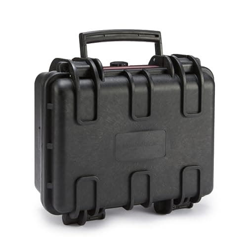Image of Amazon Basics Small Protective Portable Hard Camera Case with Customizable Fit Foam for Drones,Camera,Lenses and Accessories,Waterproof,Shockproof,12.1 x 10.6 x 5.9 inches (30.7 x 27 x 14.2 cm) Black