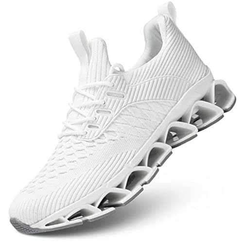 Image of Men's Trainers Blade Running Walking Shoes Mesh Breathable Sport Fashion Sneakers Gym Tennis Casual Zapatos White