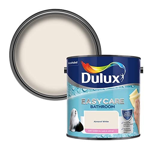 Image of Dulux Easycare Bathroom Soft Sheen Emulsion Paint for Walls and Ceilings - Almond White 2.5 litres