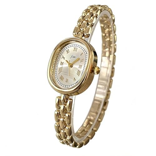 Image of findtime Ladies Gold Silver Watches Women Small Dainty Gold Watch Womens Watches Bracelet Watch for Women with Fold-Over Clasp
