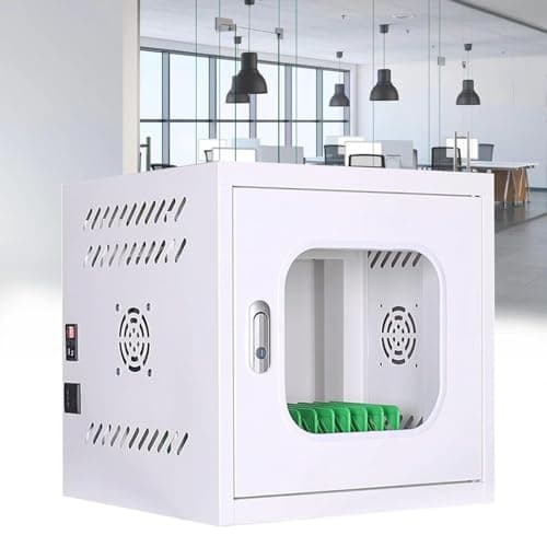Image of Charging Cart for Devices, Laptop and Tablet Storage with Cord Management and Door Locks, Ideal for Schools and iPads