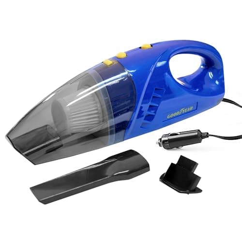 Image of Goodyear Wet & Dry 12V Vacuum Cleaner - Powerful Car Vacuum with Multi-Surface Cleaning Capability| Compact Design| Convenient 12V Power Adapter| Easily clean liquid spills, dust, dirt, pet hair, mud