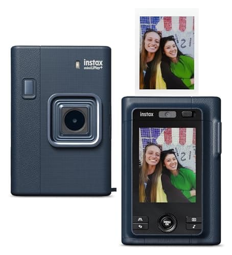 Image of FUJIFILM Instax Mini LiPlay+ Instant Hybrid Printer for Camera and Smartphone Midnight Blue
