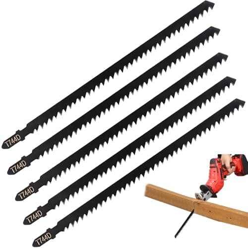 Image of 180mm Extra Long Jigsaw Blades,5PCS T-Shank Jig Saw Blades for Wood Cutting,Jigsaw Blades Wood-T744D Jigsaw Cutter Set Compatible with Bosch, Makita, Dewalt,Fast Clean Straight Cuts in Hardwood Softw