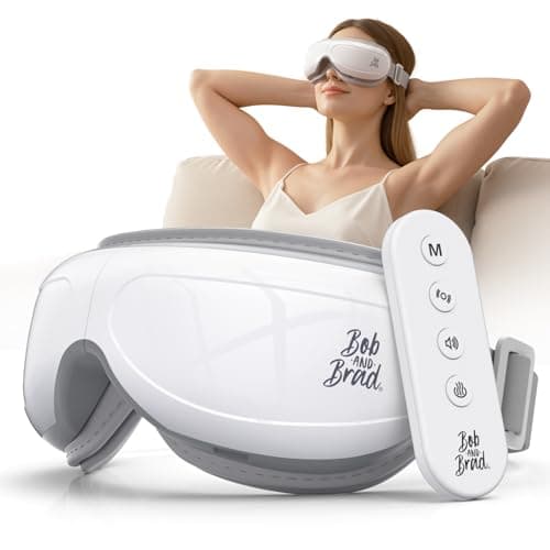 Image of Bob and Brad Eye Massager for Dry Eyes with Heat Compress, Remote EyeOasis 2 Plus Heated Eye Mask, Sleeping Eye Mask with White Noise Music Relaxing Mothers Day Gifts for Women Men