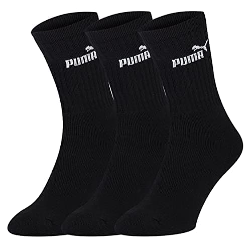 Image of PUMA Mens 3 Pack Crew Socks Black 9-11