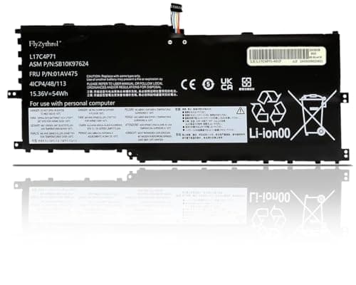 Image of FlyZythrol 54Wh L17M4P71 L17C4P71 laptop battery Compatible With Lenovo ThinkPad X1 Yoga 3rd Gen 2018 series 20LD 20LE 20LF 20LG 01AV474 01AV475 01AV499 L17M4P73 SB10K97638 SB10K97624 TP00076D 02DL003