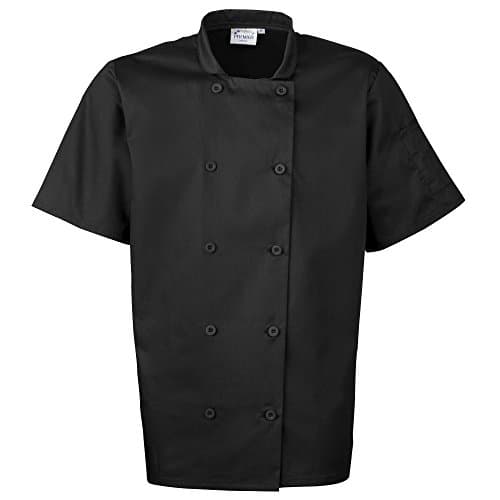 Image of Premier Unisex Short Sleeved Chefs Jacket/Workwear (L) (Black)