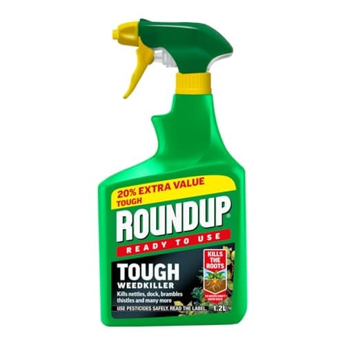 Image of Roundup Tough Weed Control, Long-Lasting, Precise Application, Fast-Acting Formula, Root-Level Action, Ideal for Gardens, Lawns, Driveways & Outdoor Spaces, 20% Extra Free, 1L (Pack of 1)