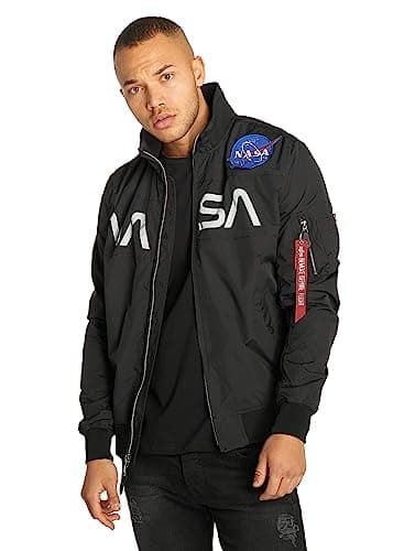 Image of Alpha Industries Men's NASA Jacket Bomber, Black, M