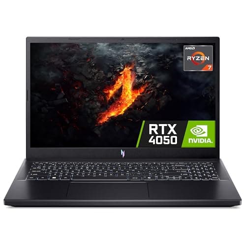 Image of acer Nitro V15 ANV15-41 Gaming Laptop - AMD Ryzen 7 7735HS, 16GB, 512GB SSD, NVIDIA GeForce RTX 4050, 15.6" Full HD 165Hz, Windows 11, Black