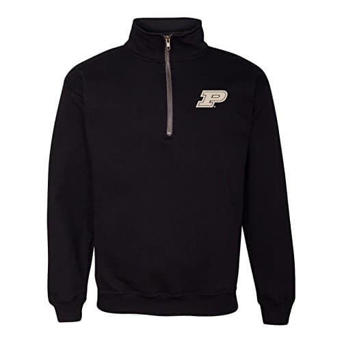 Image of NCAA Primary Logo, Team Color (1/4) Quarter Zip Sweatshirt, College, University - Black - XXXL