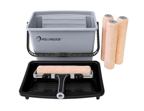 Image of ROLLINGDOG 12 Inch Paint Roller Set - Complete Painting Kit for Home & Professional Use, Includes Adjustable Roller & Microfiber Covers, 7-Pack
