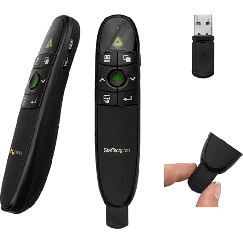 Image of StarTech.com Wireless Presentation Remote with Red Laser Pointer - 90 ft. - PowerPoint Presentation Clicker for Mac & Windows (PRESREMOTE)