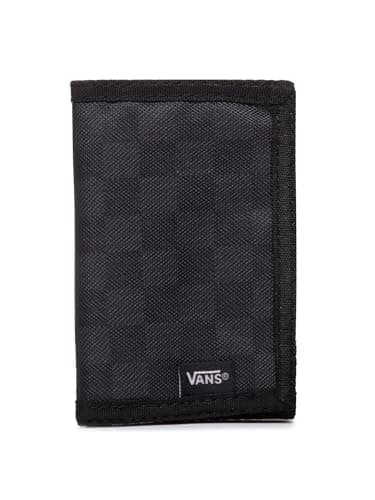 Image of Vans Men's Slipped Tri-Fold Wallet, Black-Charcoal, One Size
