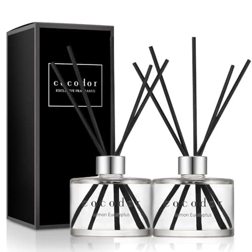 Image of COCODOR Signature Reed Diffuser Set/Lemon Eucalyptus / 6.7oz /2 Pack/Home Fragrance Diffuser, Oil Scent Diffuser for Bathroom Shelf Decor