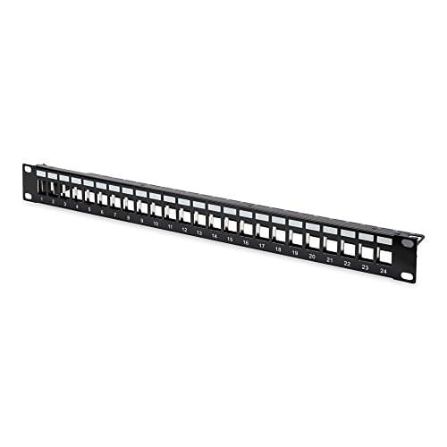 Image of Digitus Patch Panel - Modular - For Keystone Modules - 19-inch - 24-port - Shielded - Rack Mount 1U - Black