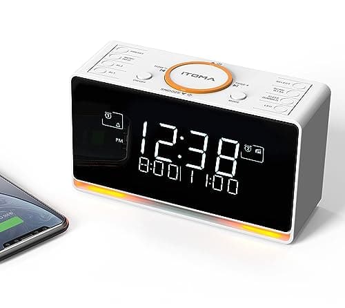 Image of iTOMA DAB/DAB+/ FM Radio Alarm Clock with 40 Presets, Bluetooth,Dual Alarm,Sleep Timer,Dimmer Control, USB Charger and Earphone Jack 728