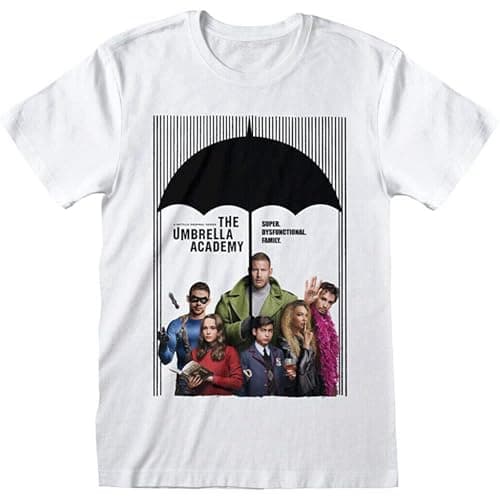 Image of Umbrella Academy Poster Mens T-Shirt Printed Graphic Top Unisex White Tee XL