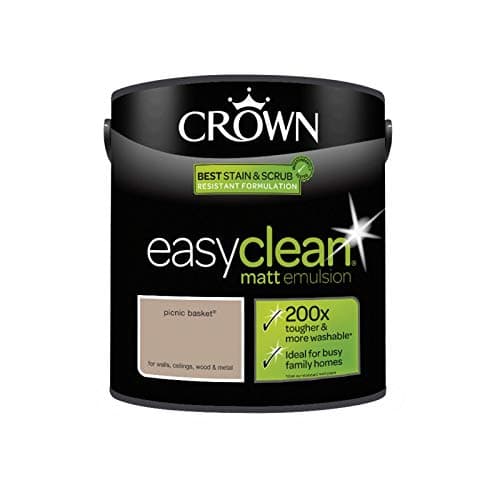 Image of 2.5L CROWN Easy Clean MATT Emulsion Multi Surface Paint That can be Used on Walls, Ceilings, Wood and Metal. Stain & Scrub Resistant Formula – Picnic Basket