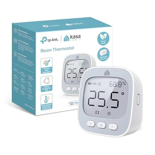 Image of TP-Link KE110 Room Thermostat,Control Thermostat Radiator Valve,Accurate Monitoring,Temperature Control,Work with Alexa/Google Assistant, APP control, Smart Schedule, Free Storage, Kasa Hub required