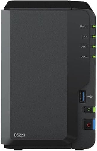 Image of Synology DS223 8TB 2 Bay Desktop NAS Solution installed with 2 x 4TB Seagate Ironwolf Drives