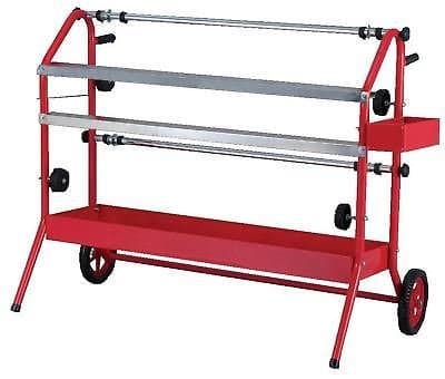 Image of Fast Mover Twin Masking Trolley/Machine Takes 2 x 900mm Paper Rolls Dispenser Paint Masking Features a Side Tray/Larger Storage Tray Underneath Dispenser Unit