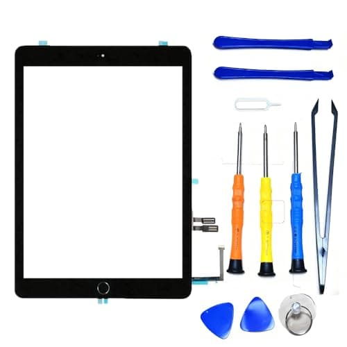 Image of Hedywei Screen Replacement for iPad 6th Gen A1893 A1954 2018 Generation, 9.7 inch Touch Screen Digitizer,Pre-Installed Adhesive (Black)