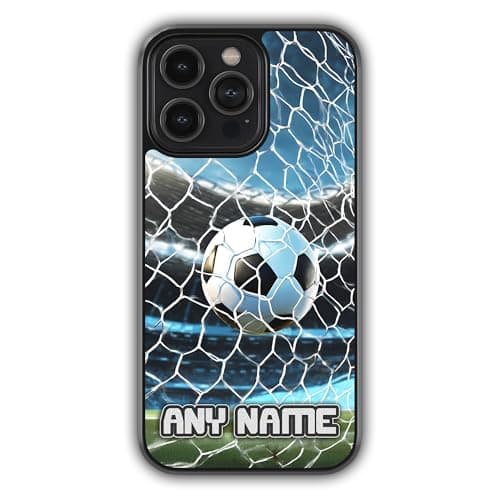 Image of iPhone 6/6s PLUS Personalised Football Phone Case - Custom Name Soccer Ball Cover Compatible for iPhone & Android - Customised Gift for Boys and Girls, Anti-Scratch, Anti-Drop-Shock