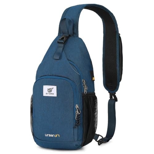 Image of SKYSPER Sling Bag RFID Crossbody Sling Backpack Cross Body Shoulder Bag Travel Hiking Daypack for Women Men(Blue,Medium)