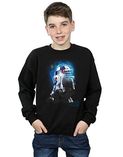 Image of Star Wars Boys The Last Jedi R2-D2 Brushed Sweatshirt 7-8 Years Black