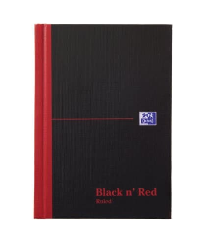 Image of Oxford Black n' Red A6 Hardback Casebound Notebook, Ruled, 192 Page, 1 Notebook