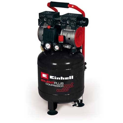 Image of Einhell Silent Air Compressor 240V, 24L, 750W, 8 Bar, 116 PSI, Oil-Free Service-Free Motor, Pressure Reducer, Safety Valve TE-AC 24