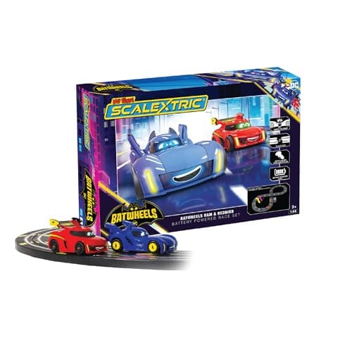 Image of Scalextric G1185M My First Racing Track Sets for Kids Ages 3+ - Batwheels Batman vs Robin Micro Race Car Set, Toy Cars Race Tracks for Boys. Incl. 2x Controllers, 1x Powerbase - Kids Toys Gifts